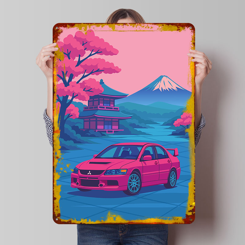 Retro Gaming Japan - Affiche en métal japonaise Evo en
