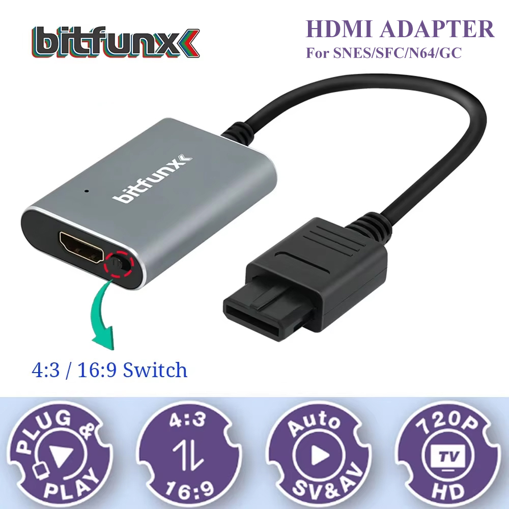 Retro Gaming Expo - Bitfunx – adaptateur vidéo 720P Svideo/AV