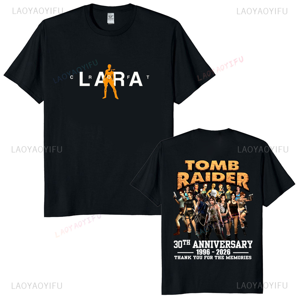Retro Gaming T Shirt - Tomb Raider 30e anniversaire unisexe Vintage