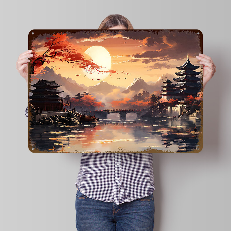 Retro Gaming Japan - Affiche imprimée Paysage Japonais, Art mural