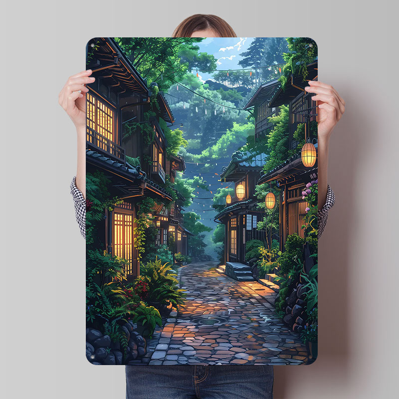 Retro Gaming Japan - Plaque en étain personnalisée Green Street