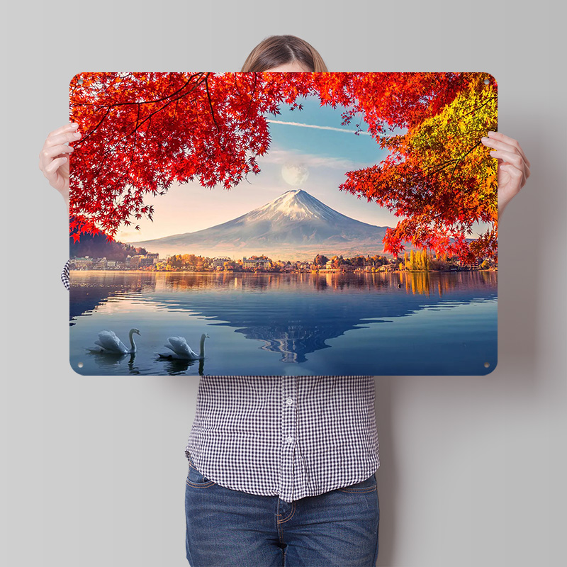 Retro Gaming Japan - Affiche 3D texturée Mont Fuji du