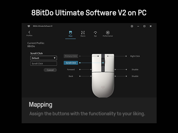 Mouse Gaming Retro - Souris 8BitDo Retro R8 avec capteur