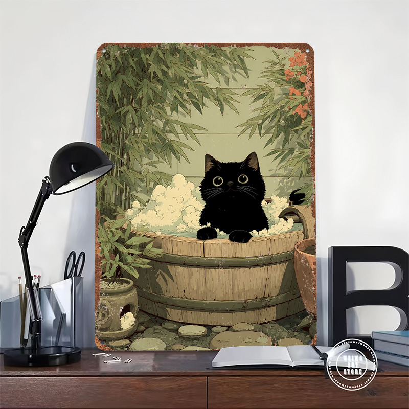 Affiche imprimée chat noir jap - Retro Gaming Japan avis et prix