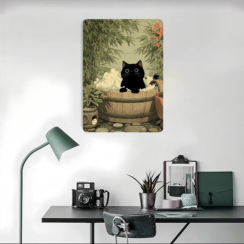 Affiche imprimée chat noir jap - Retro Gaming Japan avis et prix