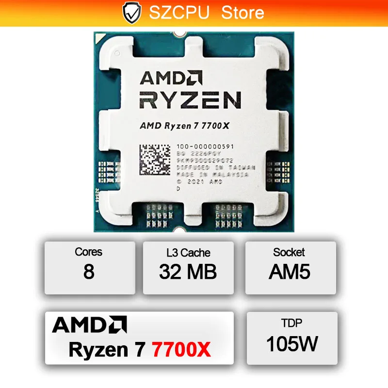 Processeur AMD Ryzen 7 7700X 5 - Amd Cpu Ryzen 7 avis et prix
