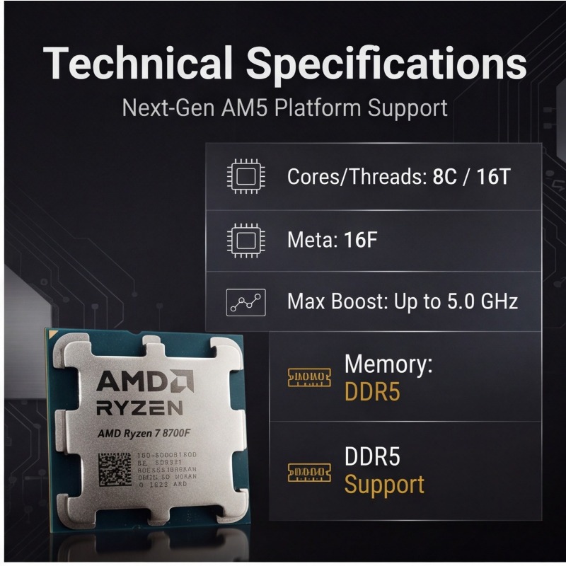 Processeur Ryzen 7 8700F, proc - Amd Cpu Ryzen 7 avis et prix